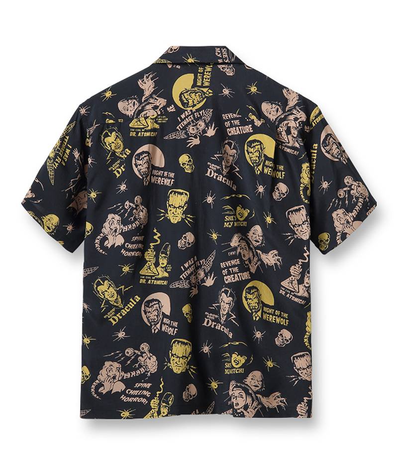 SH38871 / STAR OF HOLLY WOOD HIGH DENSITY RAYON OPEN SHIRT "THE MONSTERS" by VINCE RAY
