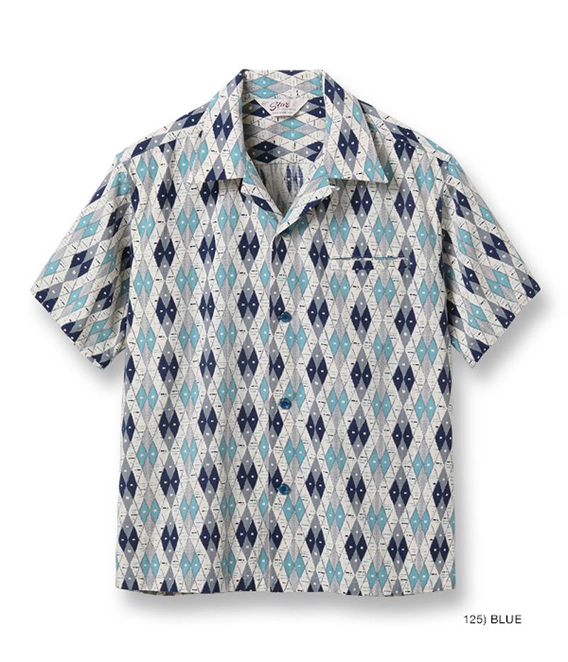 SH39085 / STAR OF HOLLY WOOD DOBBY COTTON OPEN SHIRT “ARGYLE”