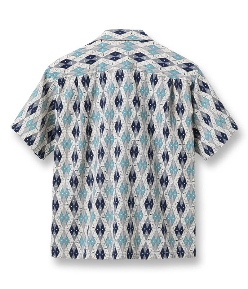 SH39085 / STAR OF HOLLY WOOD DOBBY COTTON OPEN SHIRT “ARGYLE”