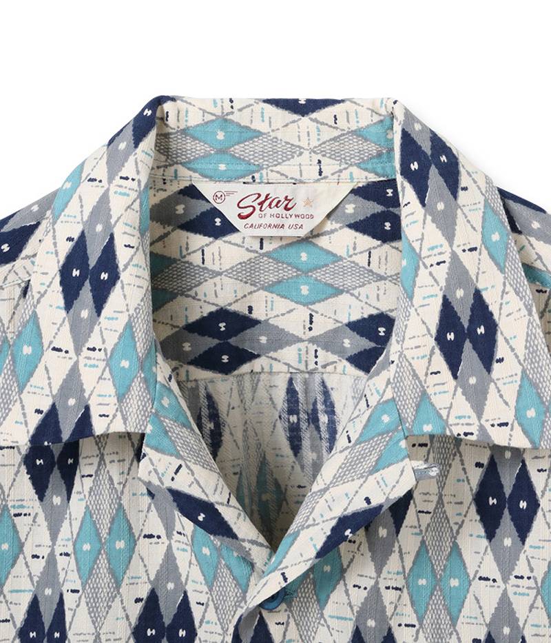 SH39085 / STAR OF HOLLY WOOD DOBBY COTTON OPEN SHIRT “ARGYLE”