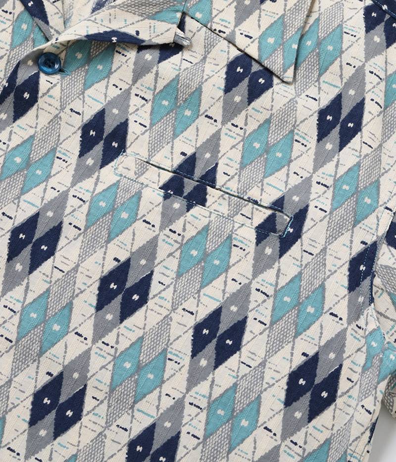SH39085 / STAR OF HOLLY WOOD DOBBY COTTON OPEN SHIRT “ARGYLE”