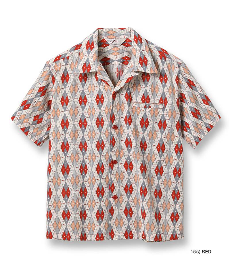 SH39085 / STAR OF HOLLY WOOD DOBBY COTTON OPEN SHIRT “ARGYLE”