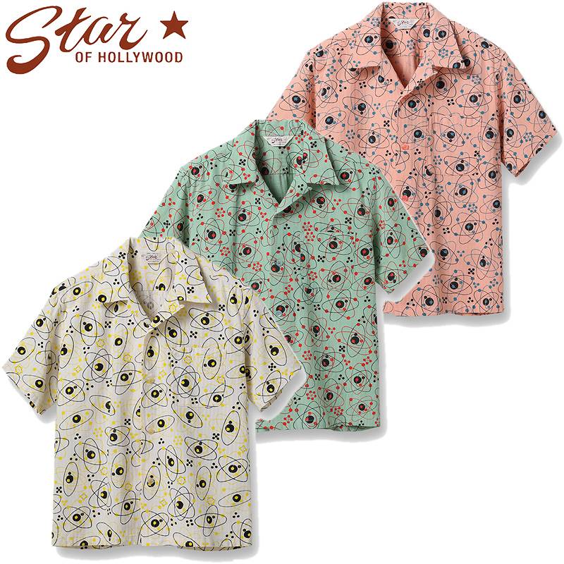SH39086 / STAR OF HOLLY WOOD DOBBY COTTON OPEN SHIRT "ATOMIC" / DOBBY COTTON OPEN SHIRT