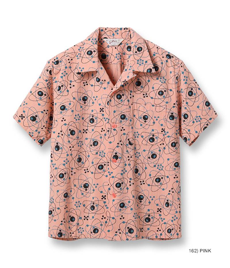 SH39086 / STAR OF HOLLY WOOD DOBBY COTTON OPEN SHIRT "ATOMIC" / DOBBY COTTON OPEN SHIRT