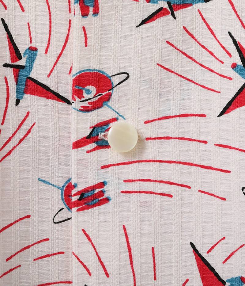 SH39087 / STAR OF HOLLY WOOD DOBBY COTTON OPEN SHIRT “SPACE SHIP”