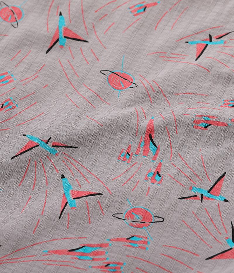 SH39087 / STAR OF HOLLY WOOD DOBBY COTTON OPEN SHIRT “SPACE SHIP”