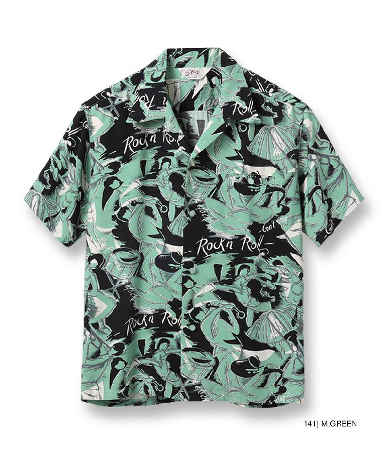 SH39090 / STAR OF HOLLY WOOD HIGH DENSITY RAYON OPEN SHIRT "ROCK 'N' ROLL