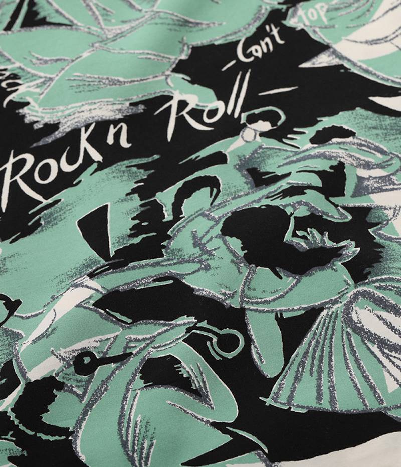 SH39090 / STAR OF HOLLY WOOD HIGH DENSITY RAYON OPEN SHIRT "ROCK 'N' ROLL