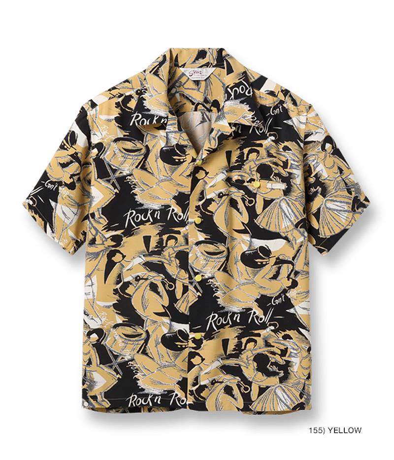 SH39090 / STAR OF HOLLY WOOD HIGH DENSITY RAYON OPEN SHIRT "ROCK 'N' ROLL