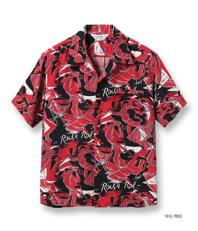 SH39090 / STAR OF HOLLY WOOD HIGH DENSITY RAYON OPEN SHIRT "ROCK 'N' ROLL