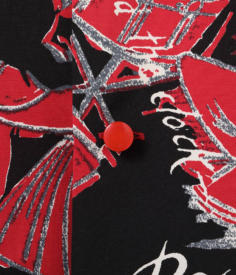 SH39090 / STAR OF HOLLY WOOD HIGH DENSITY RAYON OPEN SHIRT "ROCK 'N' ROLL