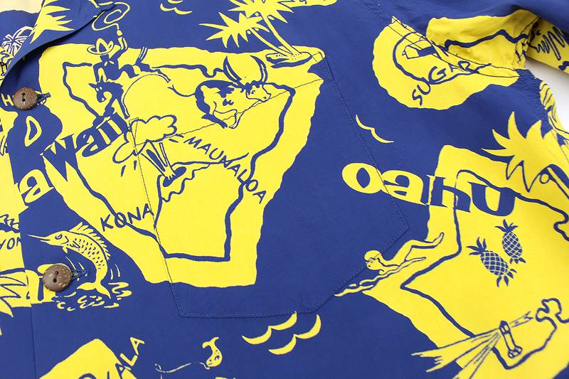 SS29002 / SUNSURF L/S RAYON HAWAIIAN SHIRT "SHOWING HAWAIIAN ISLAND