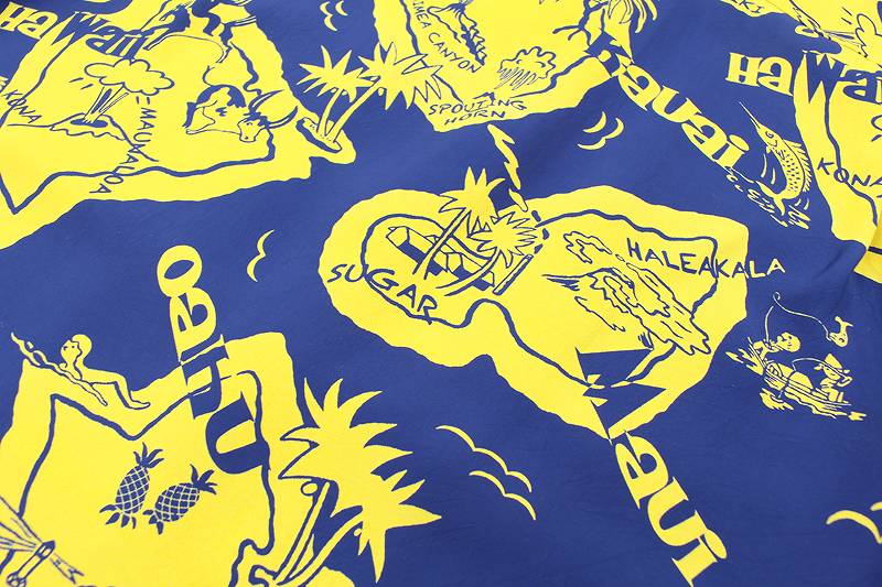 SS29002 / SUNSURF L/S RAYON HAWAIIAN SHIRT "SHOWING HAWAIIAN ISLAND