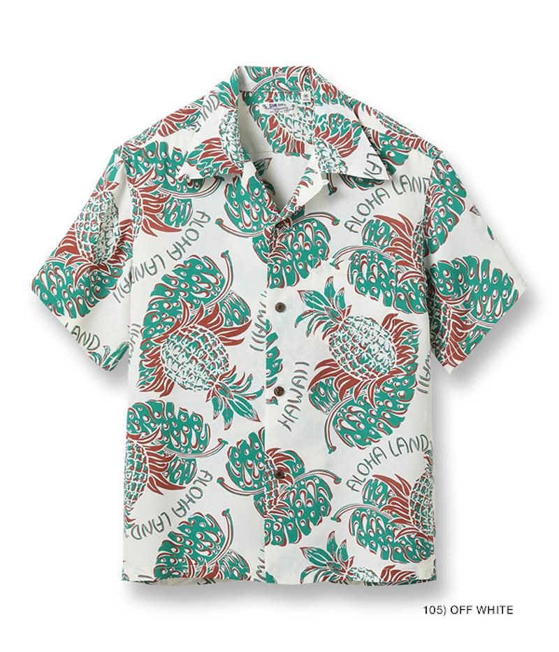 SS39015 / SUNSURF RAYON HAWAIIAN SHIRT "THE PINEAPPLE ISLANDS"