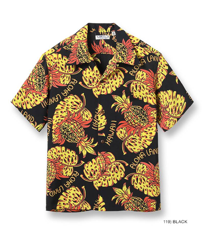 SS39015 / SUNSURF RAYON HAWAIIAN SHIRT "THE PINEAPPLE ISLANDS"