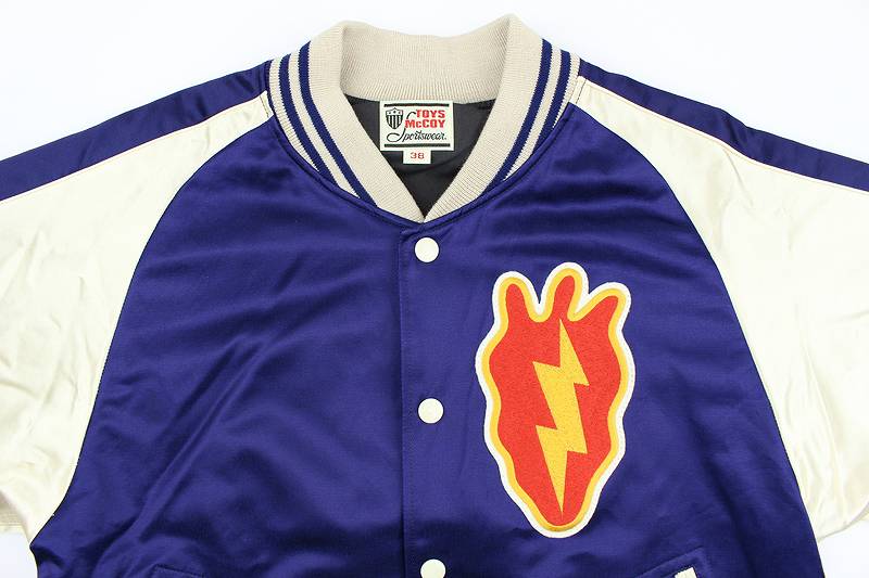 TMJ2303 / TOYS McCOY COTTON/RAYON SATEEN BASEBALL JACKET MARILYN MONROE " GOLDEN DRAGON "