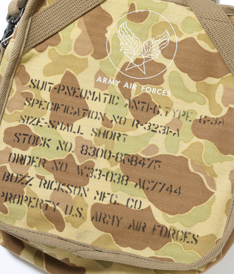 BR02879 / BUZZ RICKSON'S SUIT-PNEUMATIC ANTI-G, TYPE G-3A FROG SKIN CAMOUFLAGE BAG