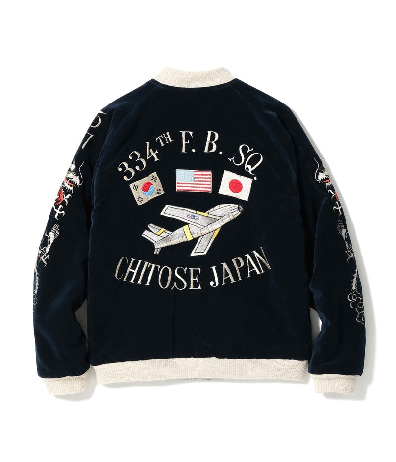 BR15536 / “BUZZ RICKSONS” × “KOSHO & CO.” SPECIAL EDITION SOUVENIR JACKET 334th FTR. BOMB. SQ. CHITOSE JAPAN