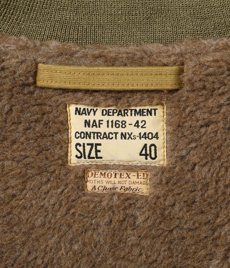 BR15759 / BUZZ RICKSON'S Type DECK ZIP ALPACA AND WOOL PILE LINING “NAVY DEPARTMENT”