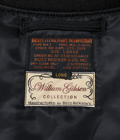 BR15772 / BUZZ RICKSON'S WILLIAM GIBSON COLLECTION Type BLACK MA-1 LONG MODEL “ALBERT TURNER & CO., INC. MODEL”
