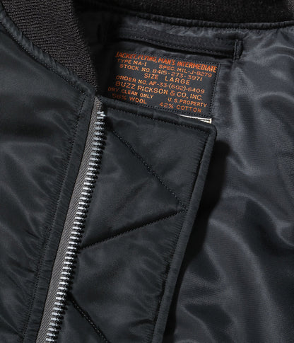 BR15772 / BUZZ RICKSON'S WILLIAM GIBSON COLLECTION Type BLACK MA-1 LONG MODEL “ALBERT TURNER & CO., INC. MODEL”