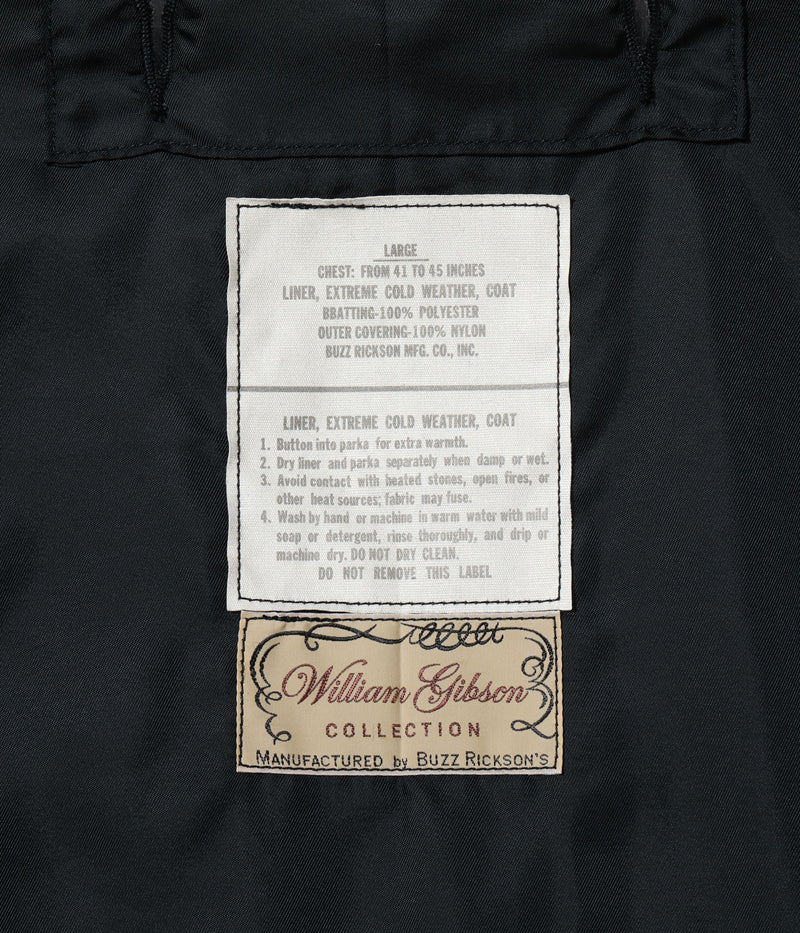 BR15773 / BUZZ RICKSON'S WILLIAM GIBSON COLLECTION Type BLACK M-65 LINER