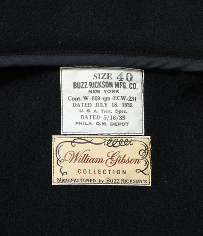 BR15776 / BUZZ RICKSON'S WILLIAM GIBSON COLLECTION JACKET, WOOL, BLACK “CCC”