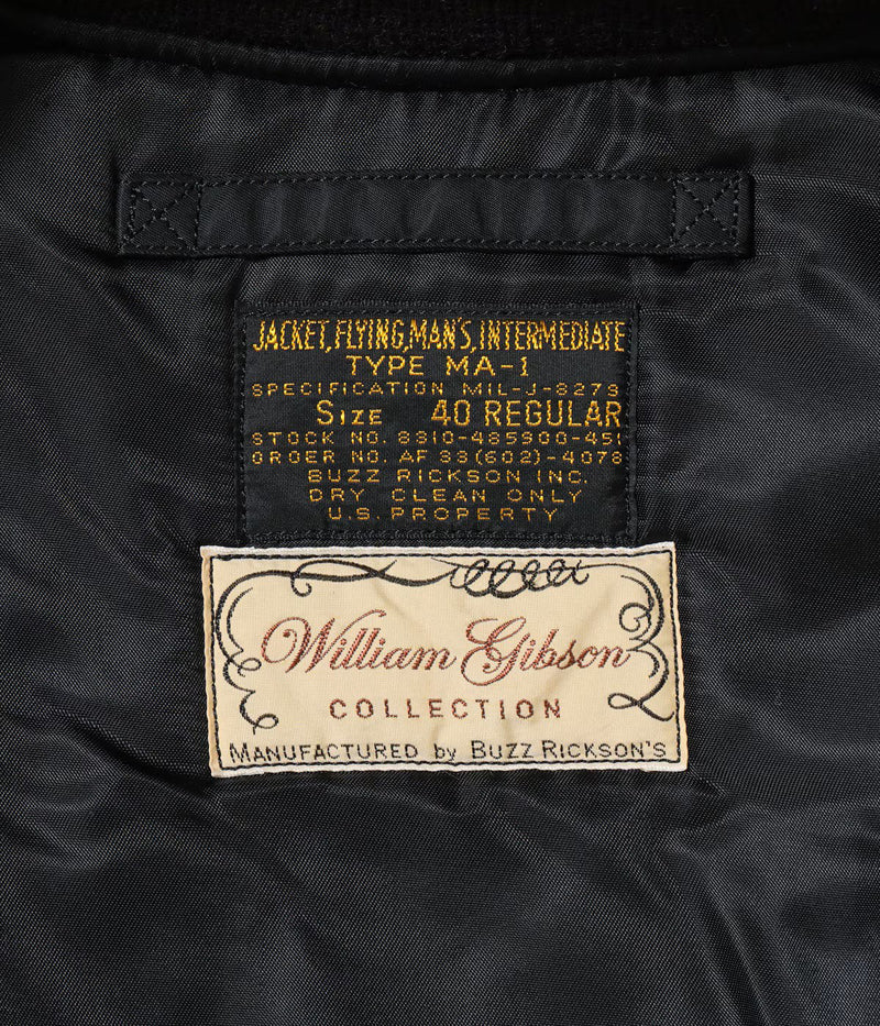 BR16027 / BUZZ RICKSON'S WILLIAM GIBSON COLLECTION Type BLACK MA-1 SLENDER MODEL