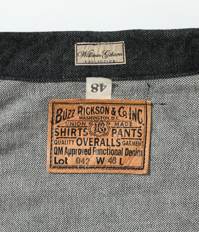 BR16042T / BUZZ RICKSON'S WORLD WAR II BLACK DENIM BLOUSE SPLIT T