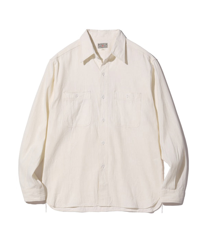 BR25996 / BUZZ RICKSON'S WHITE CHAMBRAY WORK SHIRT (LONG SLEEVE)
