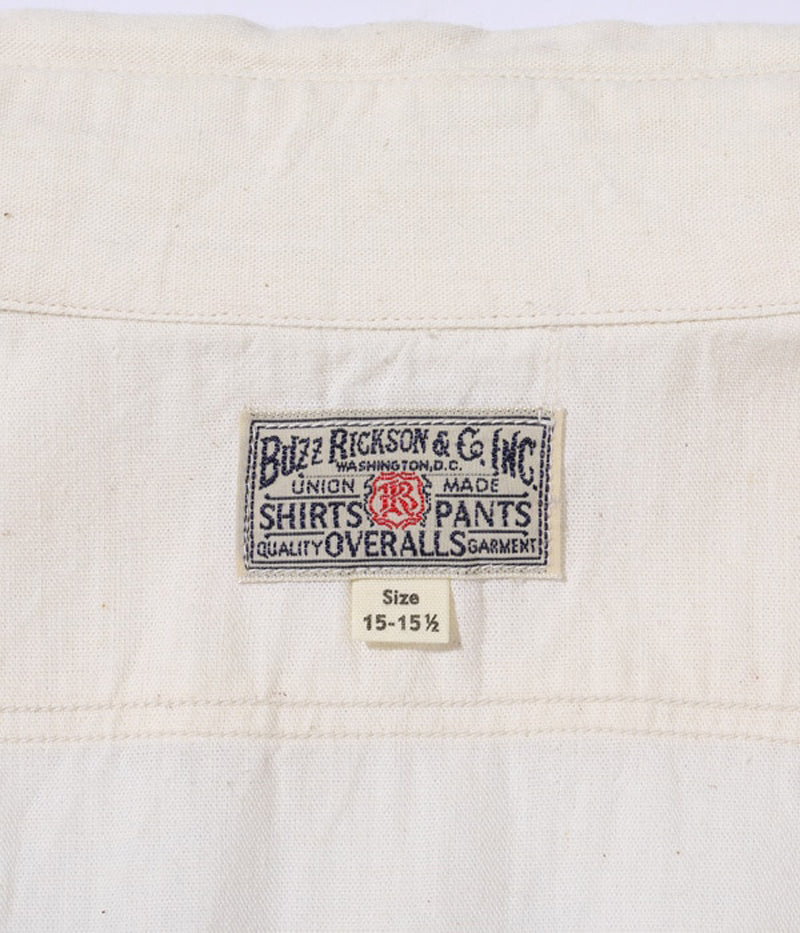 BR25996 / BUZZ RICKSON'S WHITE CHAMBRAY WORK SHIRT (LONG SLEEVE)