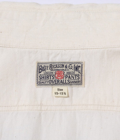 BR25996 / BUZZ RICKSON'S WHITE CHAMBRAY WORK SHIRT (LONG SLEEVE)