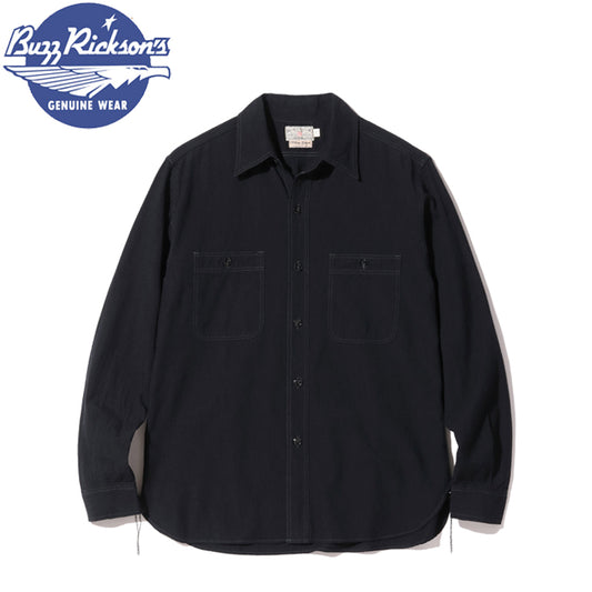 BR29143 / BUZZ RICKSON'S WILLIAM GIBSON COLLECTION BLACK CHAMBRAY WORK SHIRTS