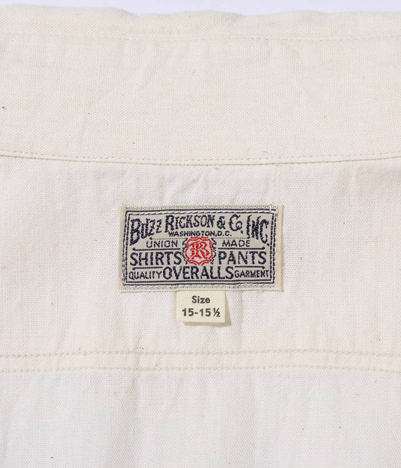 BR29185 / BUZZ RICKSON'S WHITE CHAMBRAY WORK SHIRTS “BUZZ RICKSON'S 30th ANNIVERSARY MODEL WITH EMBROIDERED”