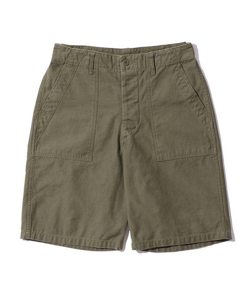 BR51735 /BUZZ RICKSON'S TROUSERS, MEN'S, COTTON SATEEN OLIVE GREEN QM SHADE 107, TYPE-I, CLASS SHORTS