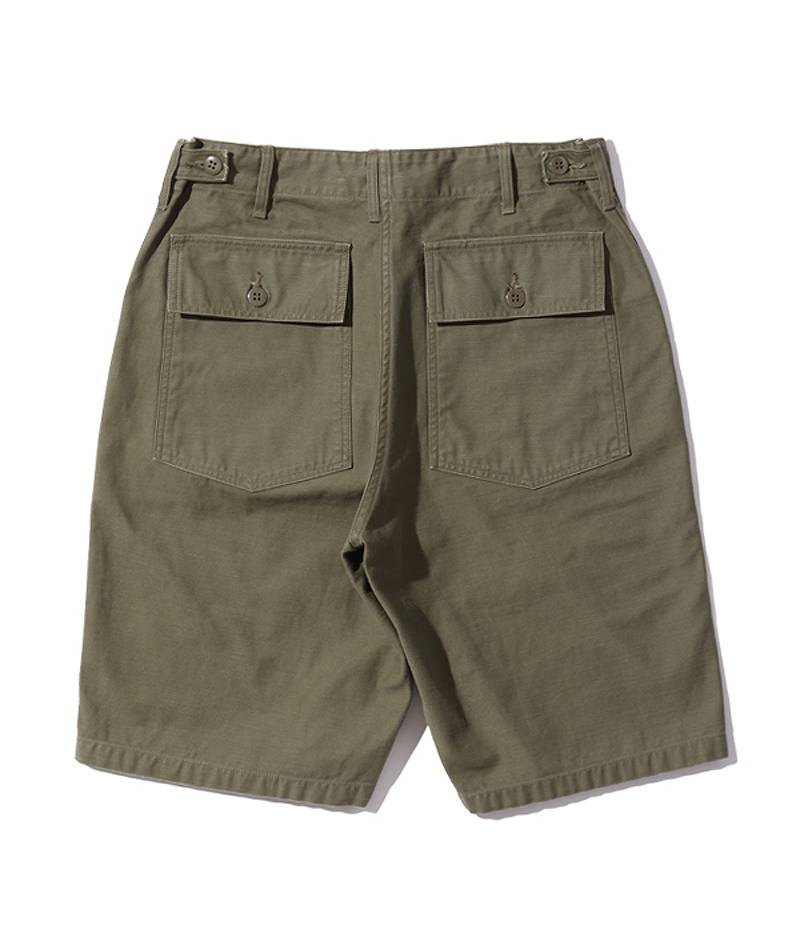 BR51735 /BUZZ RICKSON'S TROUSERS, MEN'S, COTTON SATEEN OLIVE GREEN QM SHADE 107, TYPE-I, CLASS SHORTS