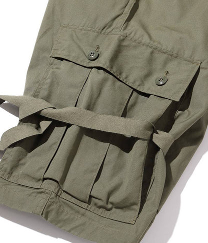 BR51907 / BUZZ RICKSON'S TROUSERS, MEN'S, COTTON WIND RESISTANT POPLIN, OLIVE GREEN, ARMY SHADE 107 SHORTS