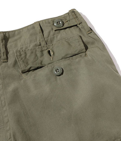 BR51907 / BUZZ RICKSON'S TROUSERS, MEN'S, COTTON WIND RESISTANT POPLIN, OLIVE GREEN, ARMY SHADE 107 SHORTS