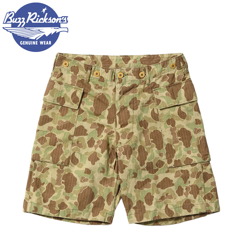 BR52660 / BUZZ RICKSON'S TROUSERS, HERRINGBONE TWILL CAMOUFLAGE SHORTS