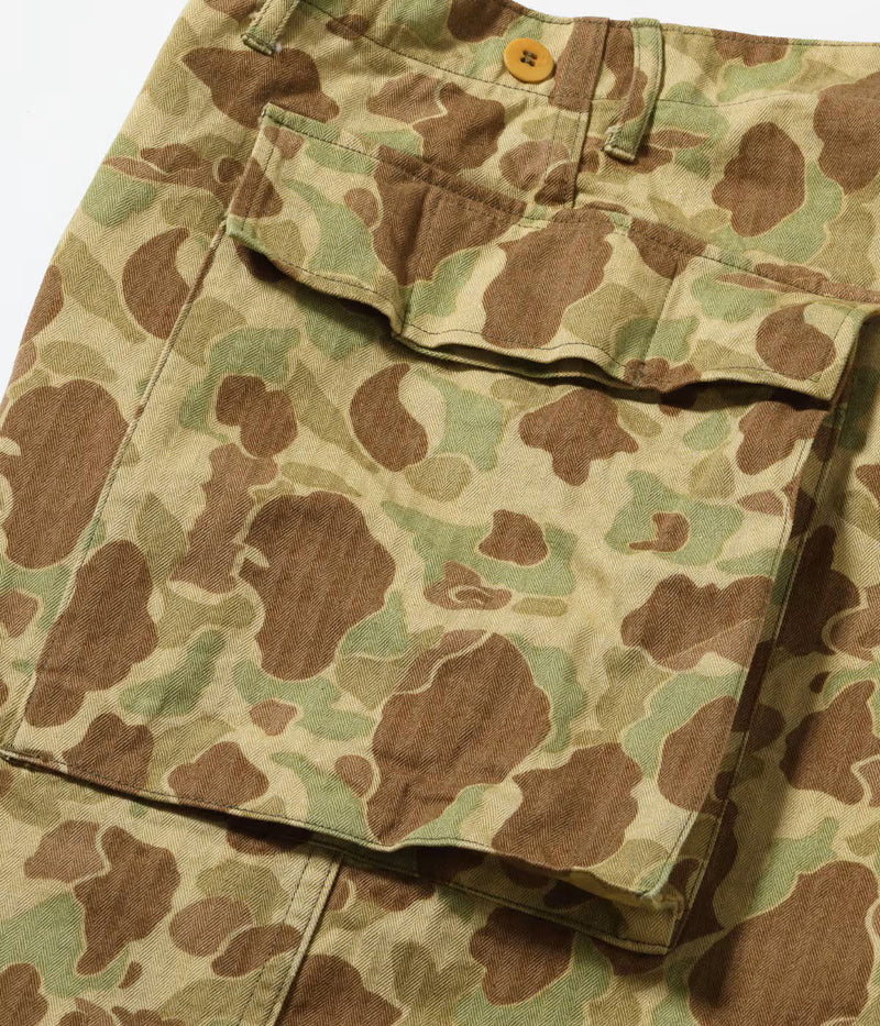 BR52660 / BUZZ RICKSON'S TROUSERS, HERRINGBONE TWILL CAMOUFLAGE SHORTS