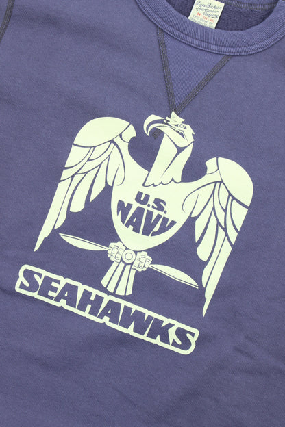 BR69631 / BUZZ RICKSON'S SET-IN CREW NECK SWEAT SHIRTS "U.S.NAVY SEAHAWKS"