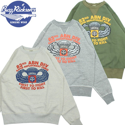BR69633 / BUZZ RICKSON'S SET-IN CREW NECK SWEAT SHIRTS "82nd AIRBORNE DIVISION"