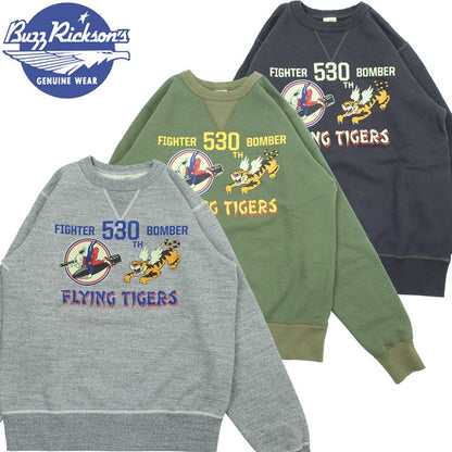 BR69634 / BUZZ RICKSON'S SET-IN CREW NECK SWEAT SHIRTS "530th FTR-BOMB F.T"