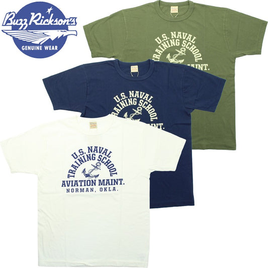 BR79573 / BUZZ RICKSON'S GOVERNMENT ISSUE T-SHIRT "U.S. NAVAL TRAINING SCHOOL"