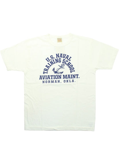 BR79573 / BUZZ RICKSON'S GOVERNMENT ISSUE T-SHIRT "U.S. NAVAL TRAINING SCHOOL"