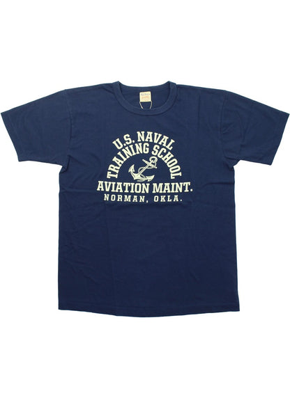 BR79573 / BUZZ RICKSON'S GOVERNMENT ISSUE T-SHIRT "U.S. NAVAL TRAINING SCHOOL"