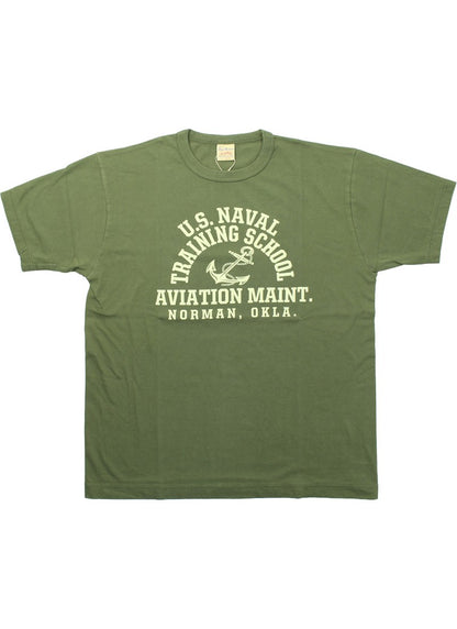 BR79573 / BUZZ RICKSON'S GOVERNMENT ISSUE T-SHIRT "U.S. NAVAL TRAINING SCHOOL"