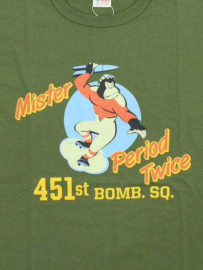 BR79703 / BUZZ RICKSON'S S/S MILITARY TEE " 451st BOMB. SQ. "