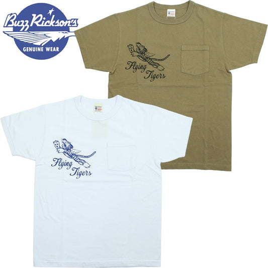 BR79709 / BUZZ RICKSON'S S/S MILITARY POCKET TEE " FLYING TIGERS "