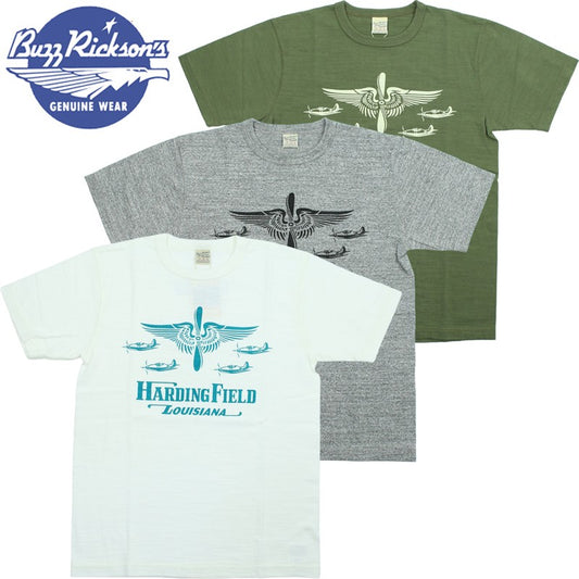 BR79726 / BUZZ RICKSON'S SLUB YARN PRINT TEE "USAAF HARDING FIELD"